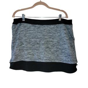 Adidas Pure Motion Athletic Gray Black Layered Skirt With Pockets Women Size L